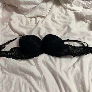 Black lace push up bra